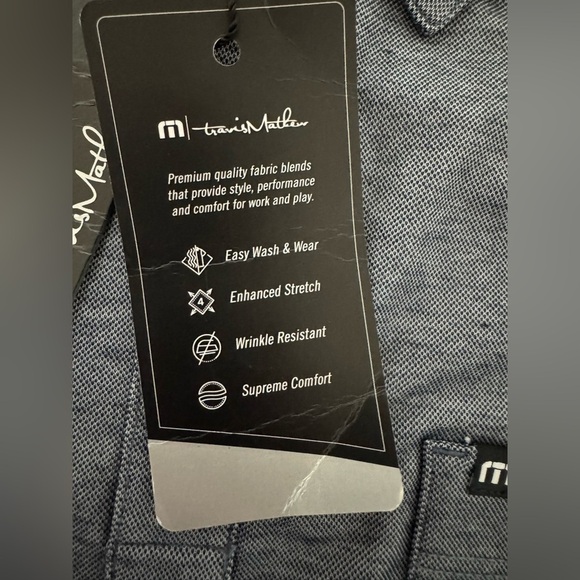 Travis Matthew Oceanside Polo Shirt Blue Nights Heather Size XL NWT Company Logo - Picture 7 of 13